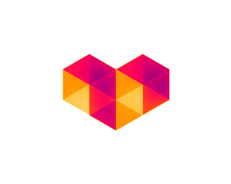digital love geometric heart logo design symbol by alex tass