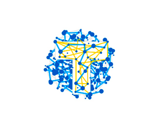 t travel dots logo design symbol by alex tass