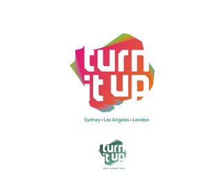 Turn It Up music management company, records label music publisher a logo design by Alex Tass