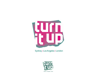 Turn It Up music management company, records label music publisher c logo design by Alex Tass