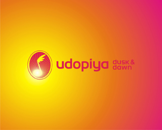 Udopiya Dusk and Dawn, electronic dance music records label, colorful logo design by Alex Tass
