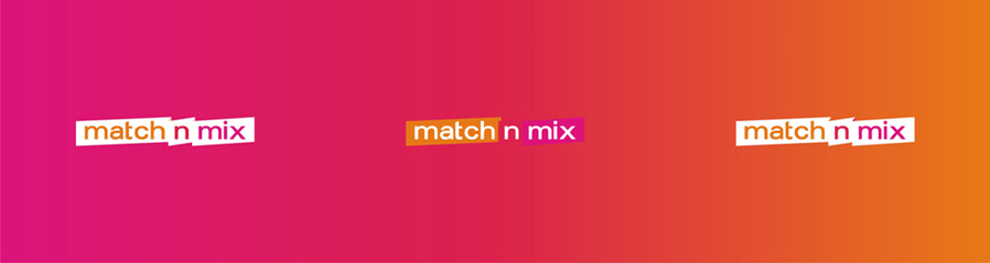 match n mix dating platform portal website reversed logo design by Alex Tass