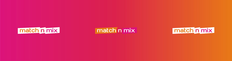 match n mix dating platform portal website reversed logo design by Alex Tass