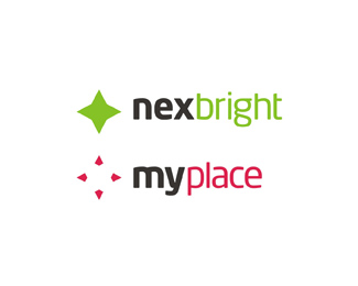 nexbright, myplace - tutoring platform, travel booking platform logo design by Alex Tass