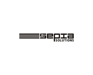 sepia solutions a video on demand digital asset management service logo design by Alex Tass