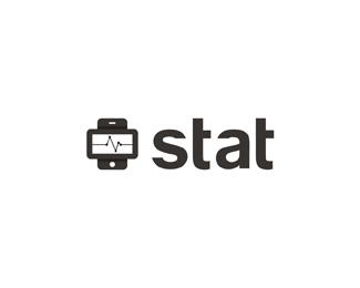stat mobile telehealth health diagnostics application 1 color logo design by Alex Tass
