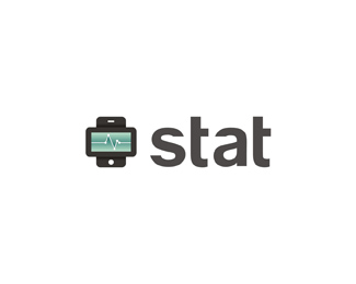 stat mobile telehealth health diagnostics application logo design by Alex Tass