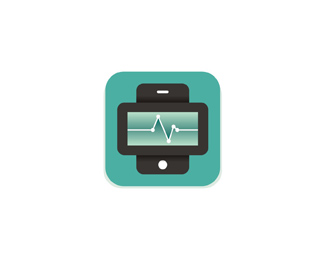 stat mobile telehealth health diagnostics application symbol logo design by Alex Tass