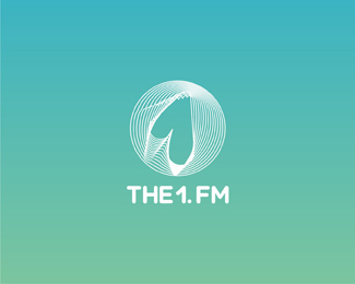the one dot fm radio circle reversed logo design by Alex Tass