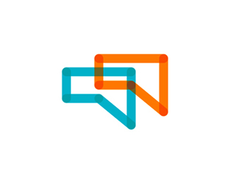 chat talk speech bubble w logo design symbol by alex tass