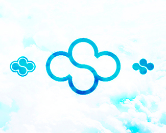 cloud sky computing hosting logo design symbol by alex tass