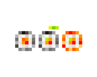 digital sushi icon symbol logo design by alex tass
