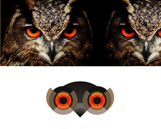 owls eyes logo design symbol by alex tass