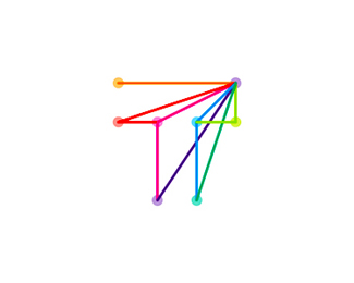 t travel plane arrow logo design symbol by alex tass